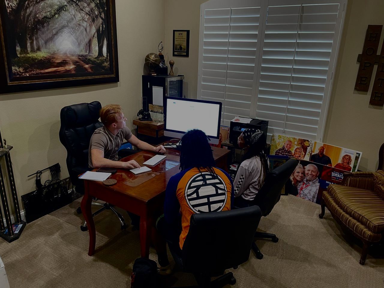 Alex Hastings training new team members